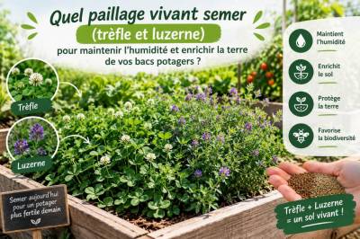 Quel paillage vivant semer (trèfle et luzerne) pour maintenir l'humidité et enrichir la terre de vos bacs potagers