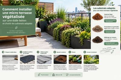 Comment installer une micro-terrasse végétalisée sur une dalle béton et choisir les substrats adaptés