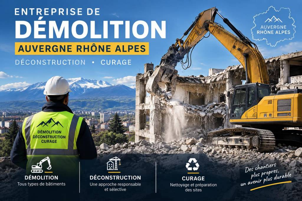 Entreprise de demolition Auvergne-Rhône-Alpes: déconstruction, curage