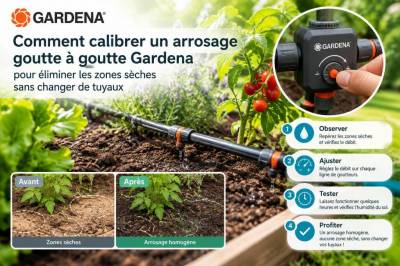 Comment calibrer un arrosage goutte-à-goutte gardena pour éliminer les zones sèches sans changer de tuyaux